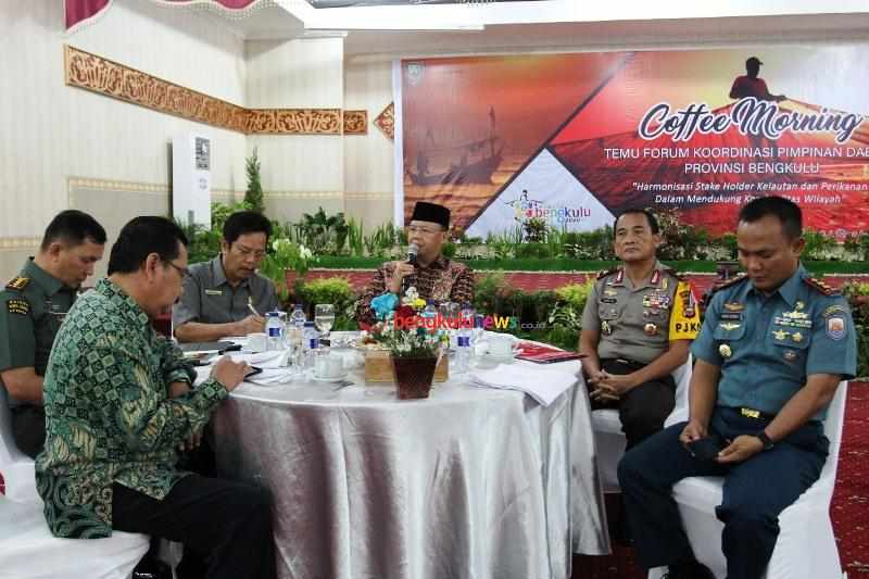 Coffe Morning Plt Gubernur Bengkulu Rohidin Mersyah memimpin Coffe Morning Temu Forum Koordinasi Pimpinan Daerah.