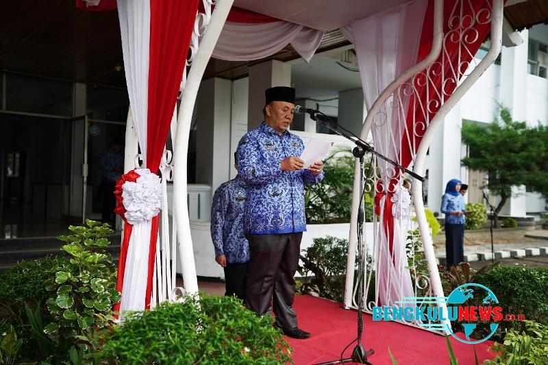 Sekda Provinsi Bengkulu Nopian Andusti membacakan amanat Menteri Dalam Negeri