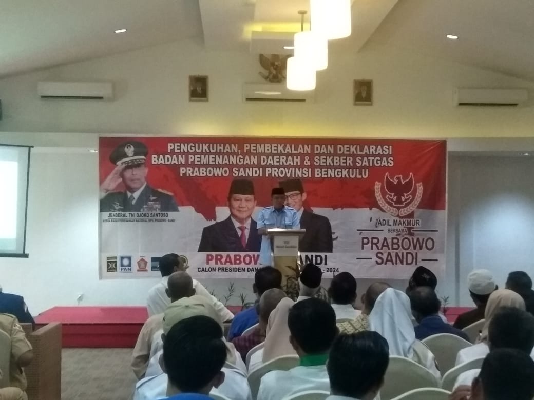 DPP Gerindra Optimis Prabowo-Sandi Menang di Bengkulu