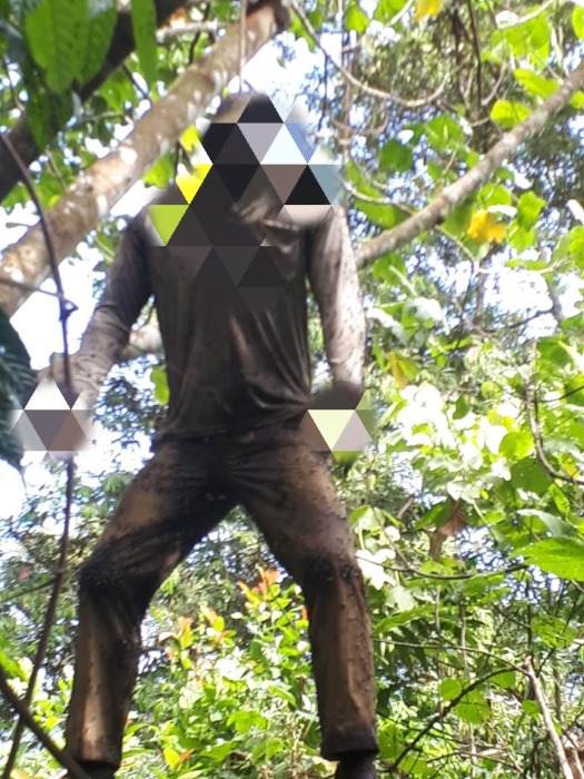 Warga Rindu Hati Temukan Mayat di Atas Pohon