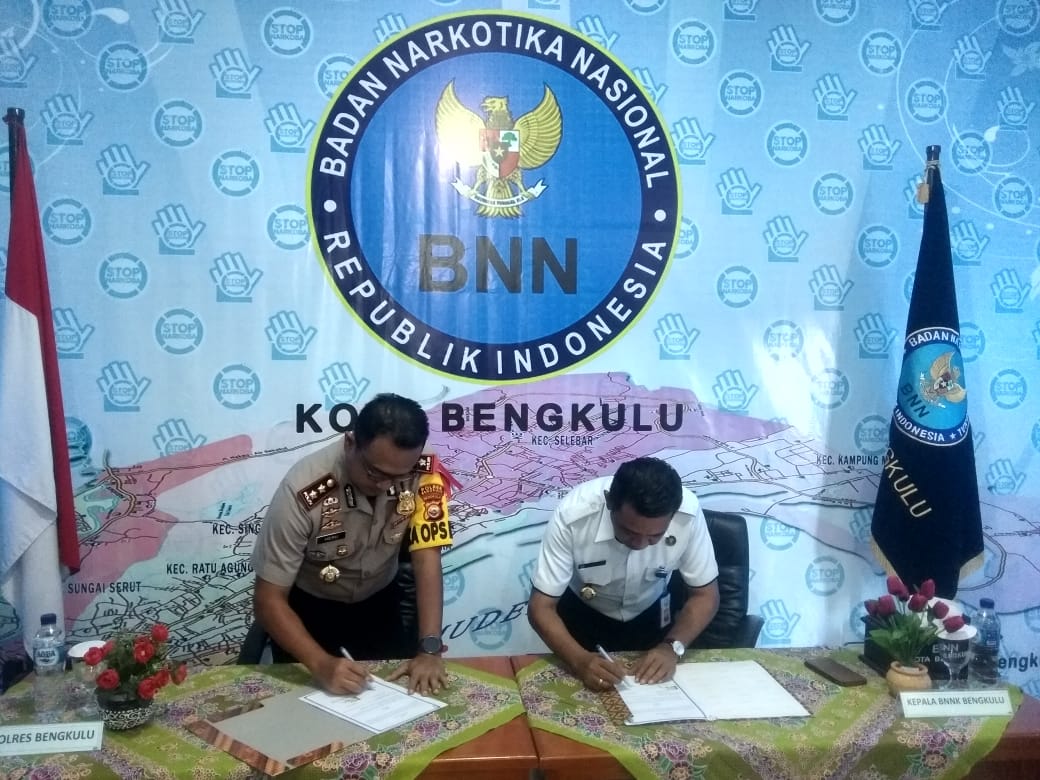 Polres dan BNNK Bengkulu Teken Mou P4GN