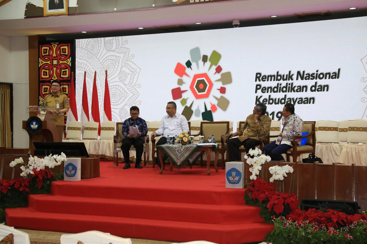 Tjahjo dalam acara Rembuk Nasional Pendidikan dan Kebudayaan tahun 2019 di Gedung Pusdiklat Kemendikbud di Sawangan, Depok