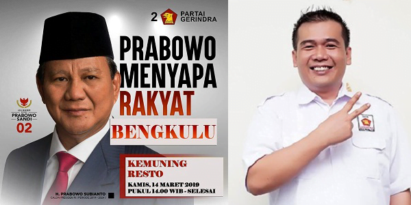 Kunjungi Bengkulu, Prabowo Bakal Disambut Ribuan Pendukung