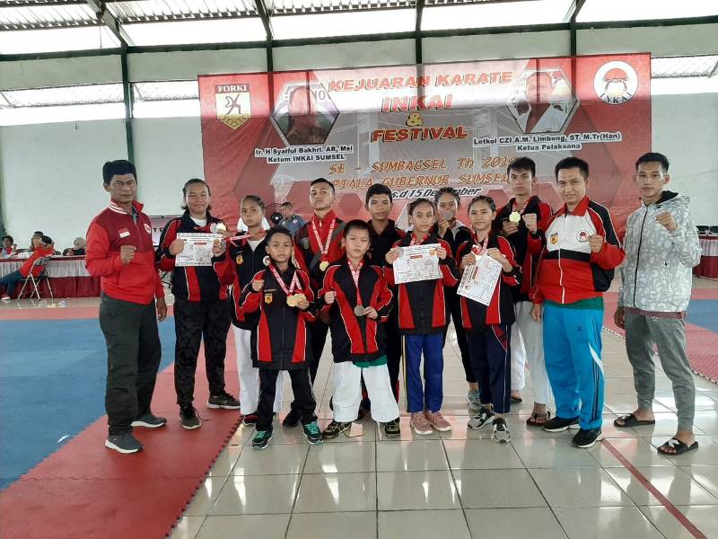 INKAI Provinsi Bengkulu Borong 11 Medali Kejuaraan Karate Sumsel