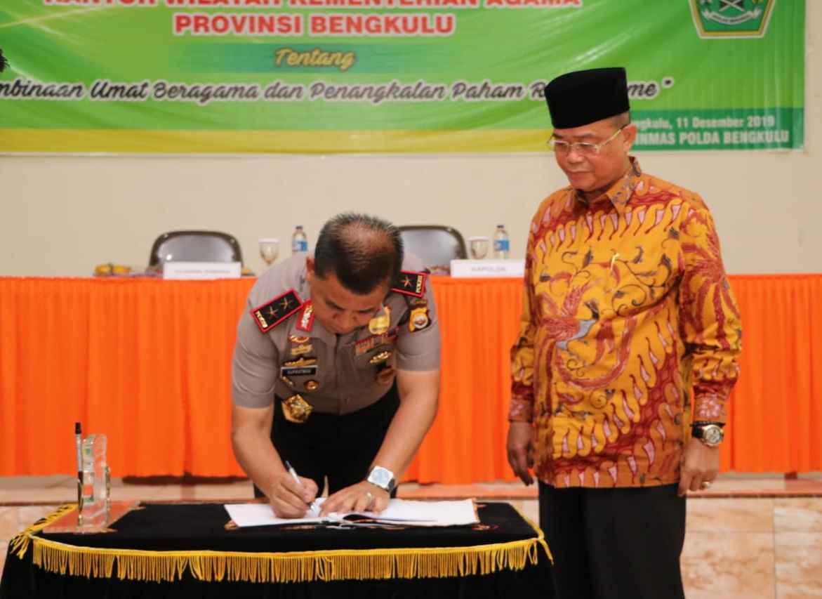 MoU dengan Kanwil Kemenag, Kapolda Bengkulu : Masih Ditemukan Paham Radikal