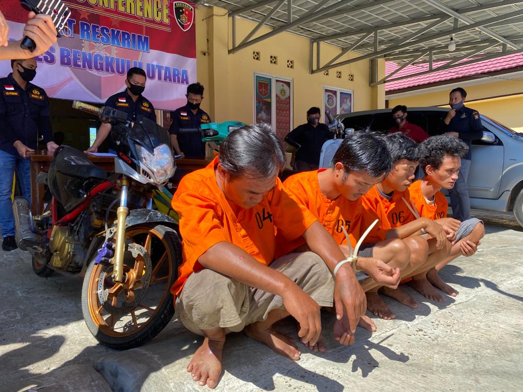 Polres Bengkulu Utara Ciduk Komplotan Spesialis Penggelapan Motor