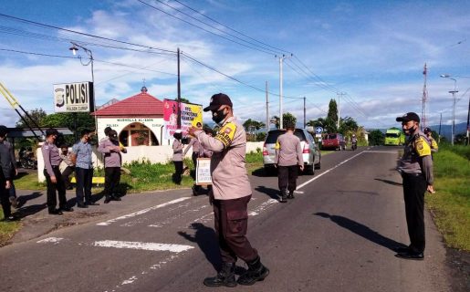 Polsek Curup Beri Teguran pada Puluhan Pengendara yang Tak Gunakan Masker