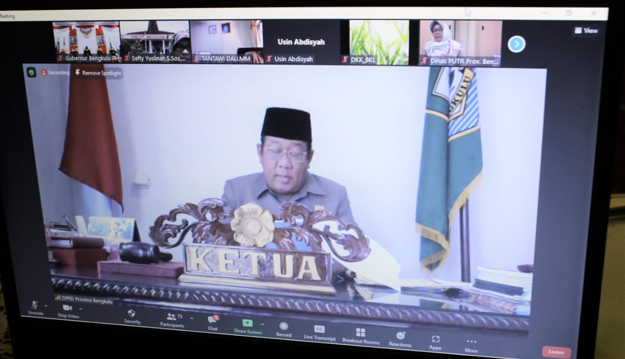 Delapan Fraksi Setuju Raperda Pertanggungjawaban APBD Provinsi Bengkulu 2020 jadi Perda