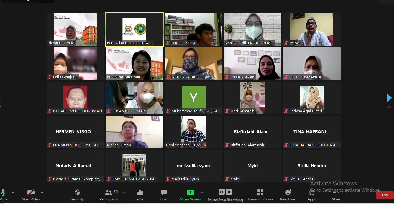 Notaris di Bengkulu Menggelar Zoom Meeting GOAML – PPATK