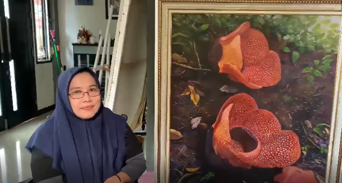 Pelukis Bengkulu Bawa Keindahaan Rafflesia di Pameran Nasional