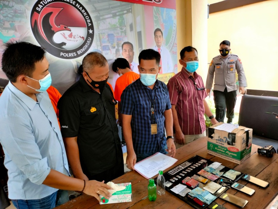 Polres Bengkulu Tangkap Empat Pelaku Narkoba dalam Waktu Dua Minggu. Foto, Faris/BN