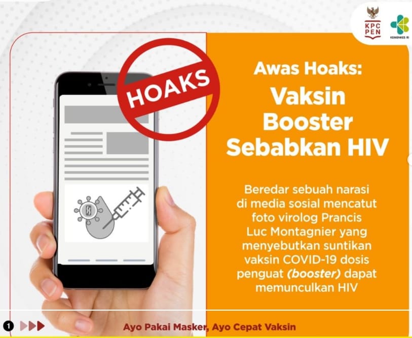 Hoax Vaksin Booster Sebabkan HIV
