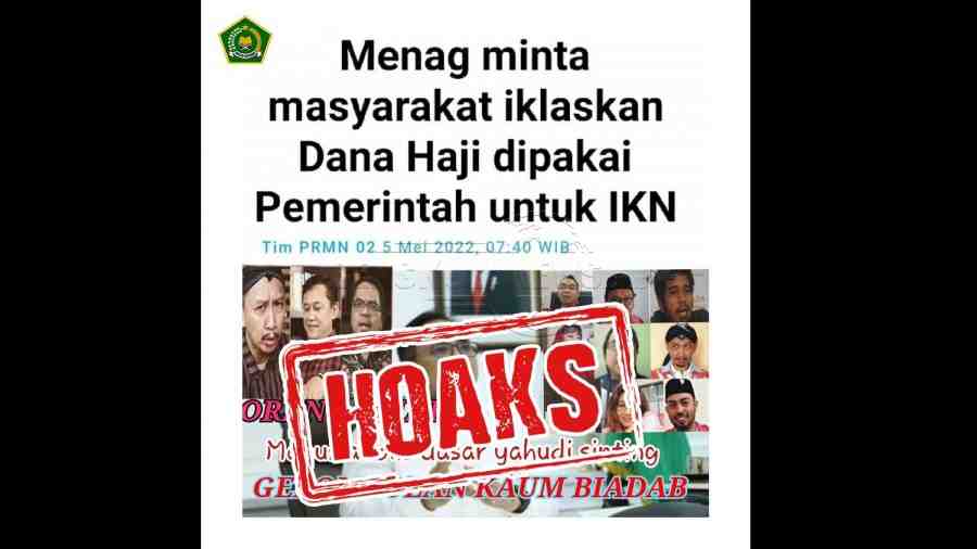 Hoaks!! Menag Minta Dana Haji Dipakai untuk IKN