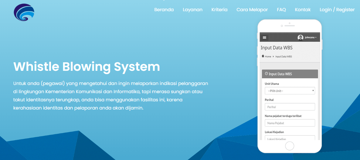 Kanal WBS untuk Aduan Korupsi Masih Jarang Digunakan
