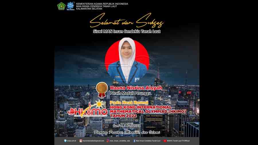 Siswi MAN Kalsel Ini Raih Medali Perunggu di Olimpiade Matematika Internasional