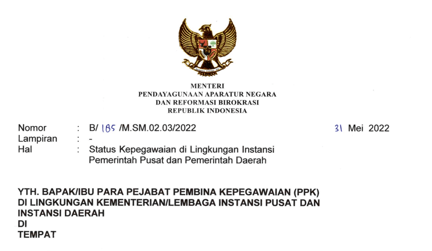 Ketentuan Penyelesaian Penanganan Pegawai Non-ASN