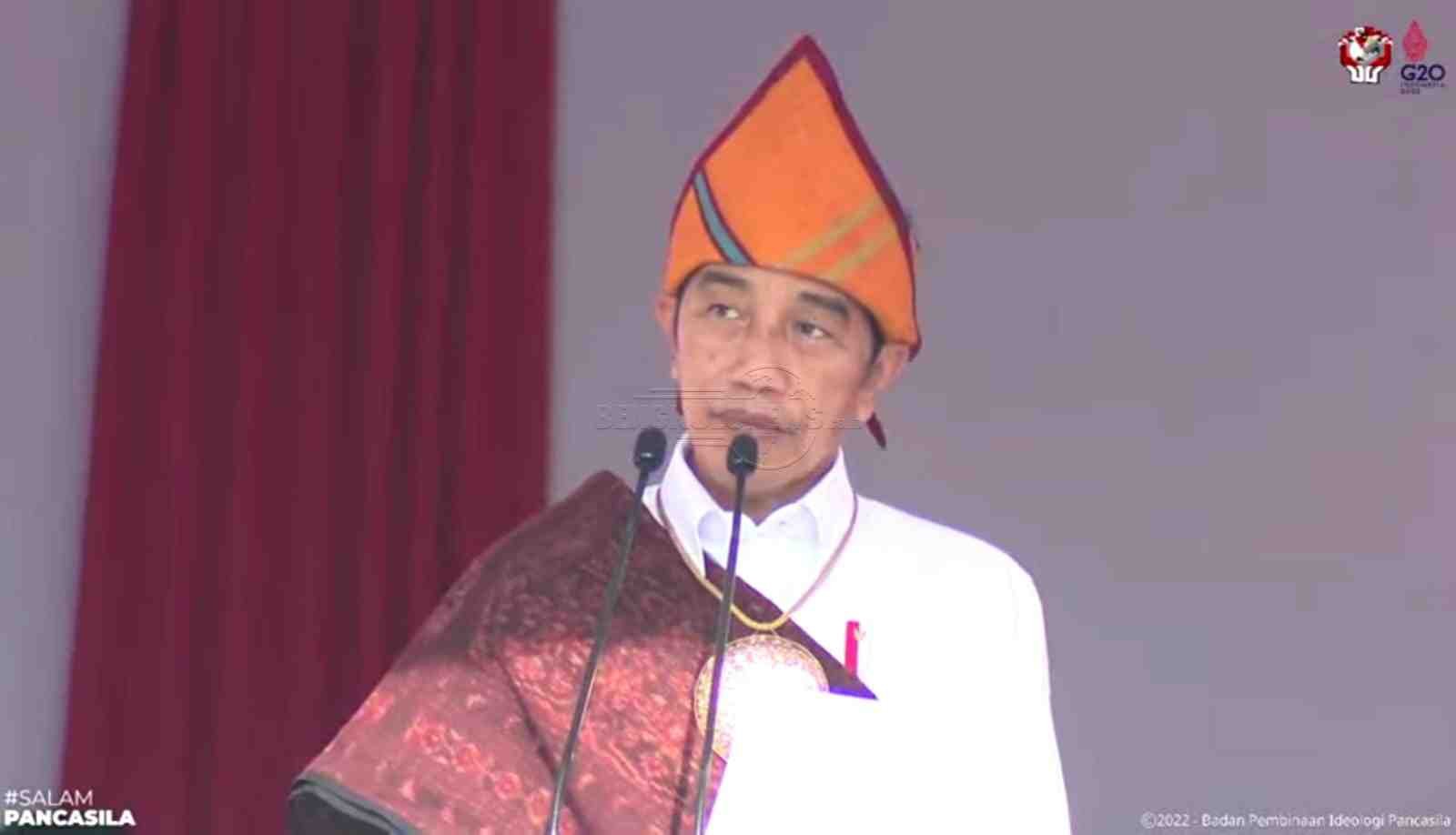 Presiden Jokowi saat peringatan hari lahir pancasila, 1 Juni 2022. Foto, MC
