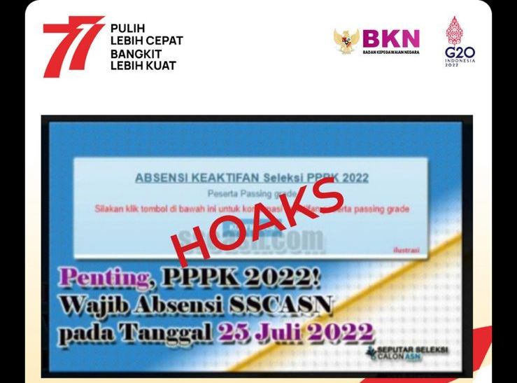 Hoaks!! Situs SSCASN Palsu Buat Gaduh dengan Absensi PPPK
