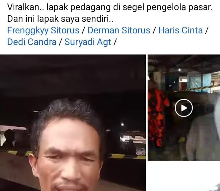 Puluhan Lapak Pedagang Pasar Pagar Dewa Disegel Pengelola