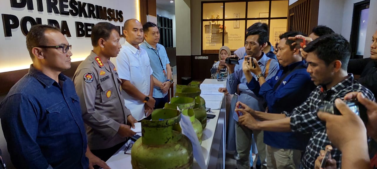 Pengungkapan kasus manipulasi elpiji 3kg. Polda Bengkulu