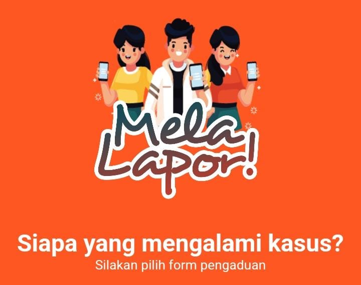 Tangkapan Layar tampilan muka Aplikasi Mela Lapor. BN