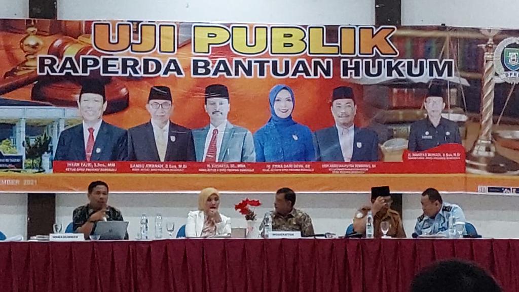 Pansus DPRD Provinsi Bengkulu Gelar Uji Publik Raperda Bantuan Hukum