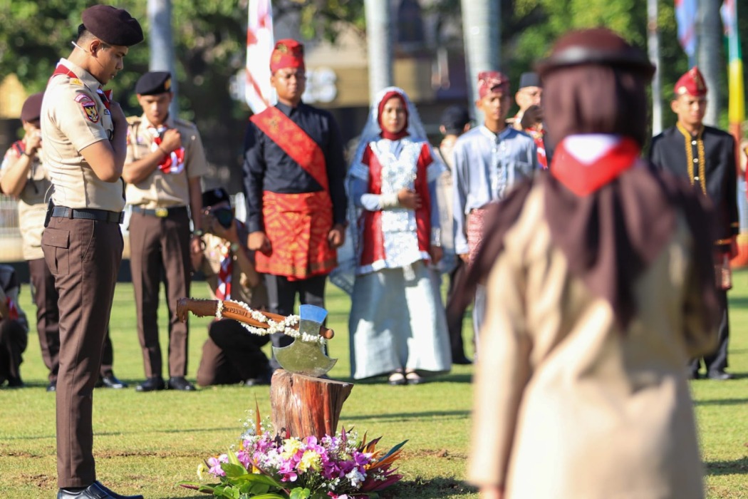Pembukaan Kemah Bela Negara di Lapangan Balai Raya Semarak Bengkulu, Sabtu (17/12/2022).
