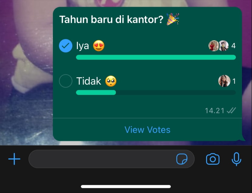 Tangkapan layar Fitur Polling Wa