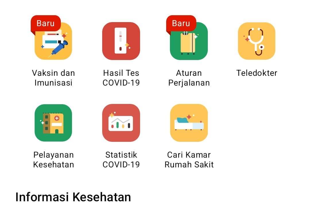 Tangkapan layar Aplikasi PeduliLindungi
