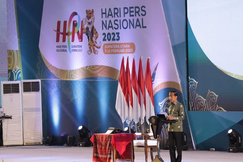 Jokowi pada Peringatan HPN 2023. Foto: Amiri Yandi/InfoPublik