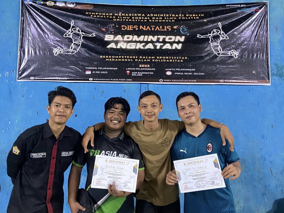 Daftar Pemenang Lomba Badminton Dies Natalis Hima Administrasi Publik 2023