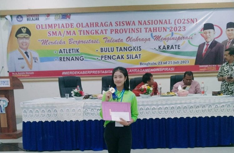 Quantin Martha, Juara Bulutangkis Putri O2SN Tingkat provinsi Bengkulu 2023