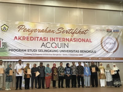 Unib jadi Universitas Pertama Indonesia yang Terakreditasi Internasional ACQUIN
