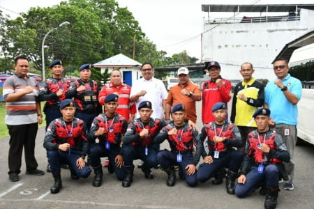 Pelepasan personel damkar Kota Bengkulu. MC Kota Bengkulu