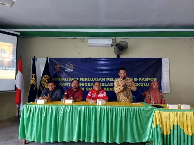 Kantor Imigrasi Kelas I TPI Bengkulu Melakukan Sosialisasi Perluasan E- Paspor di SMAN 4 Bengkulu