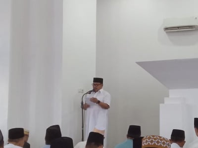 Pesan Pj Walikota Saat Momentum Shalat Idul Fitri di Merah Putih
