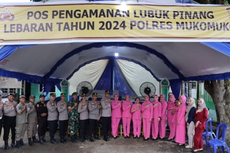 Kapolres Mukomuko Monitoring Kesiapan Pos Pengamanan Selama Lebaran