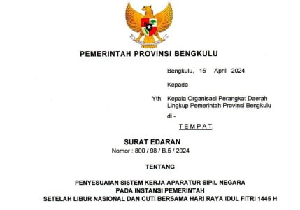 ASN Pemprov Bidang Teknis Boleh Gelar WFH usai Lebaran