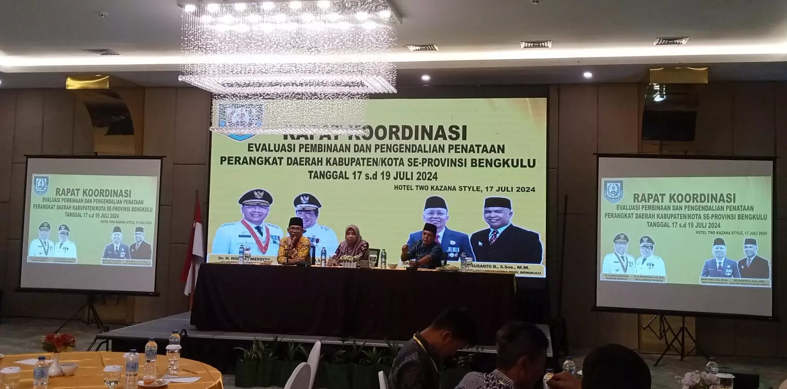 Pemprov Bengkulu Evaluasi Pembinaan dan Pengendalian Penataan Perangkat Daerah Kabupaten dan Kota