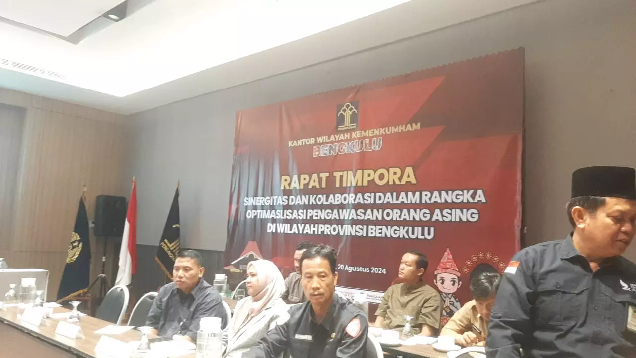Kantor Imigrasi Kelas I TPI Bengkulu Hadiri Rapat Timpora Divisi Keimigrasian