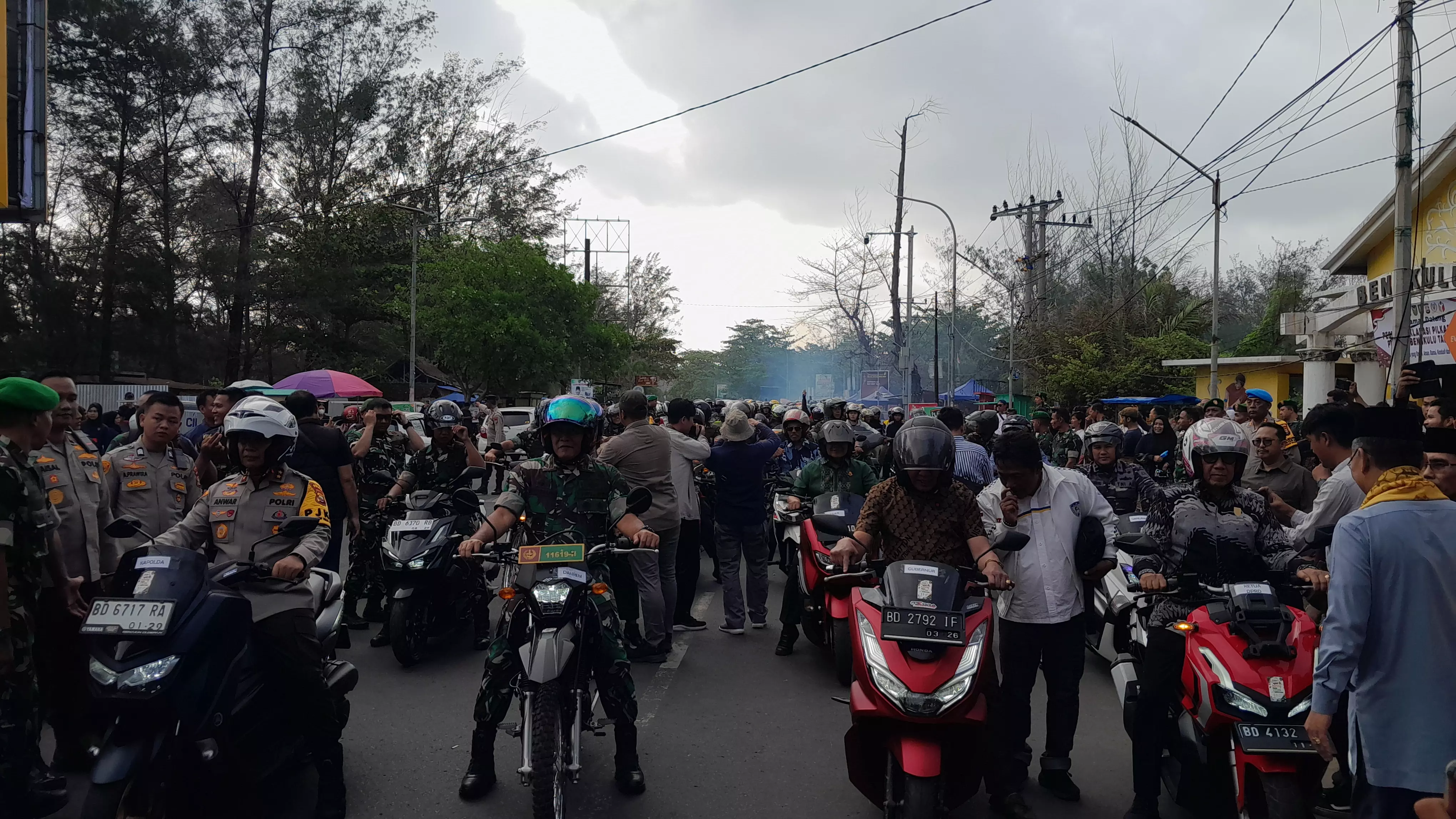 Danrem 041 Gamas dan Biker Bengkulu Ngopi Bareng Deklarasi Pilkada Damai
