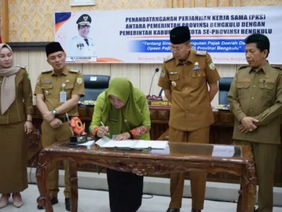 Wajib Pajak Rendah, Kabupaten Kota di Bengkulu Teken Kerja Sama Sinergi Pungutan Pajak