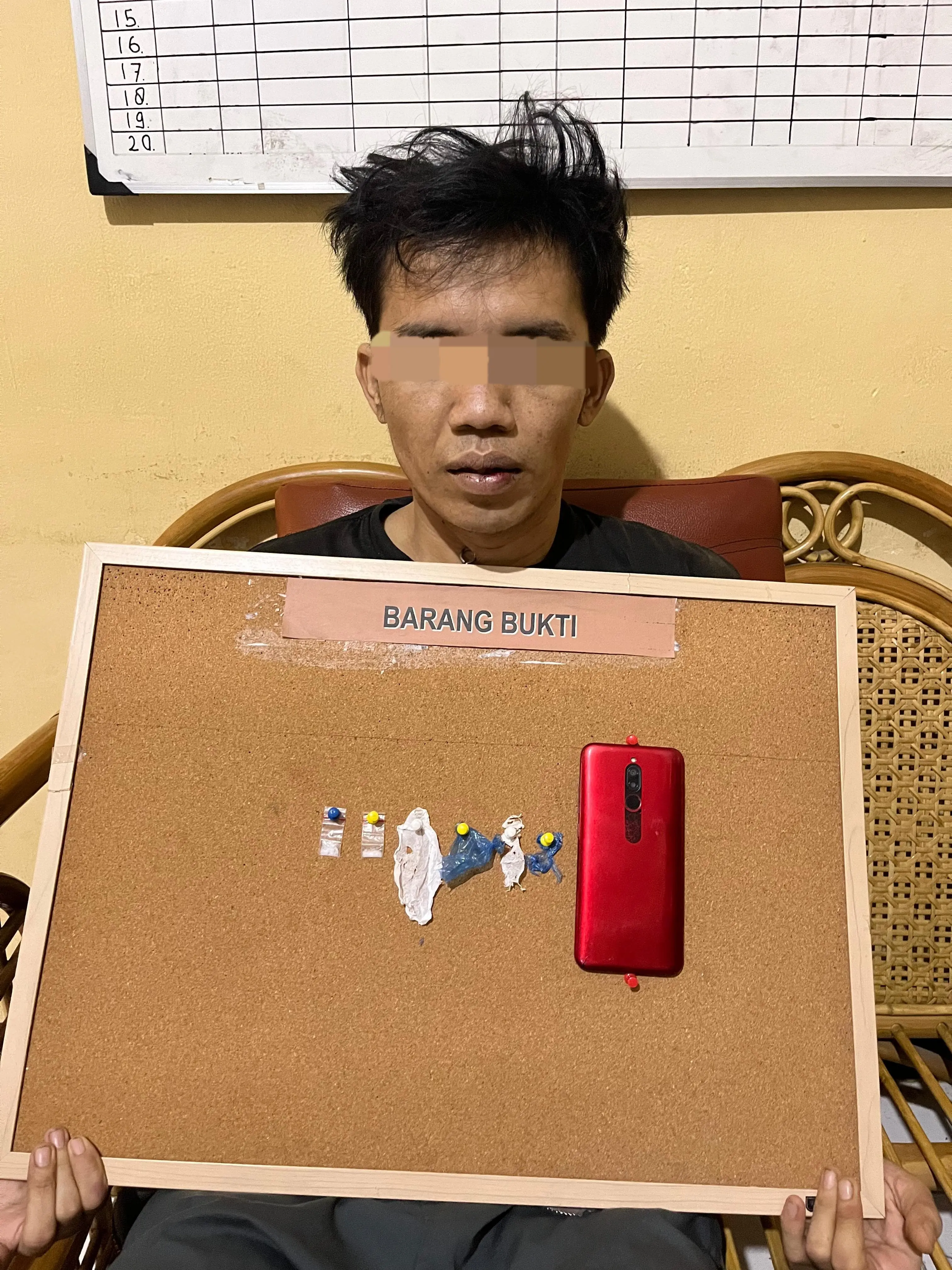 AS, Tersangka Penyalahgunaan Narkotika jenis sabu-sabu