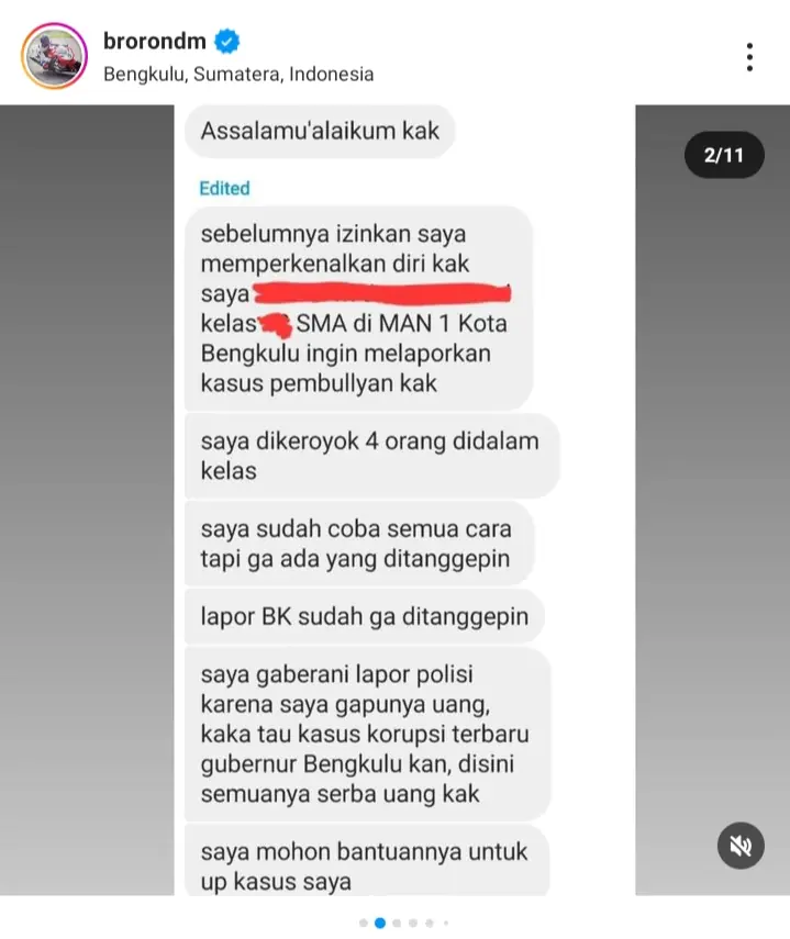 Klarifikasi Kasus Dugaan Bullying di MAN 1 Bengkulu yang Sempat Viral di Media Sosial