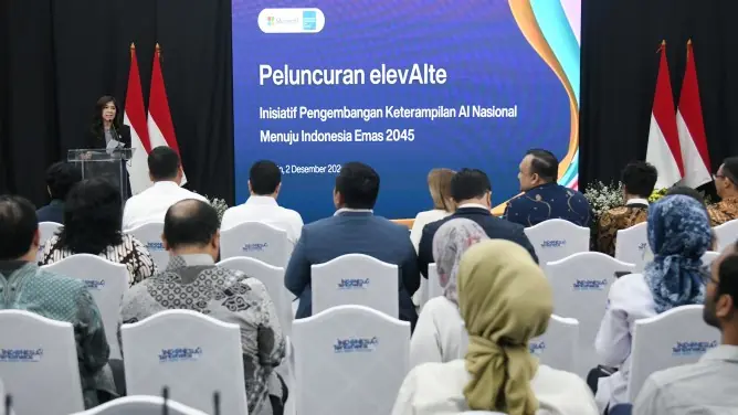 Peluncuran ElevAIte di Media Center Kementerian Komdigi, Senin (2/12/2024).
