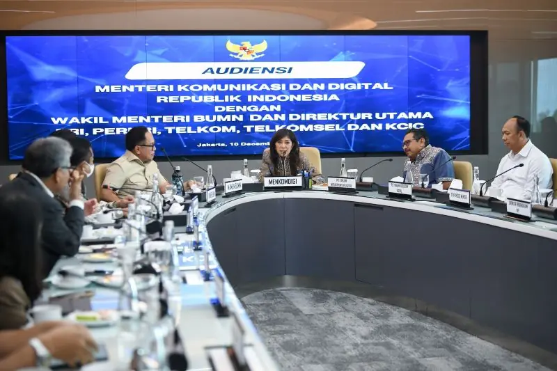 Menkomdigi Meutya Hafid menerima audiensi Wamen BUMN Kartiko Wirjoatmodjo