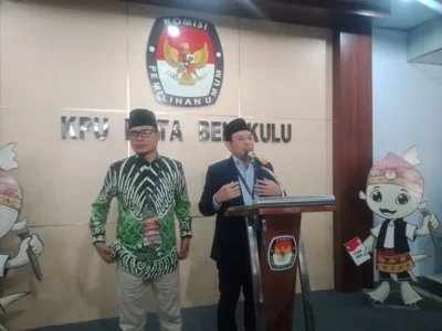 KPU Kota Bengkulu Tetapkan Wali Kota dan Wakil Wali Kota Terpilih