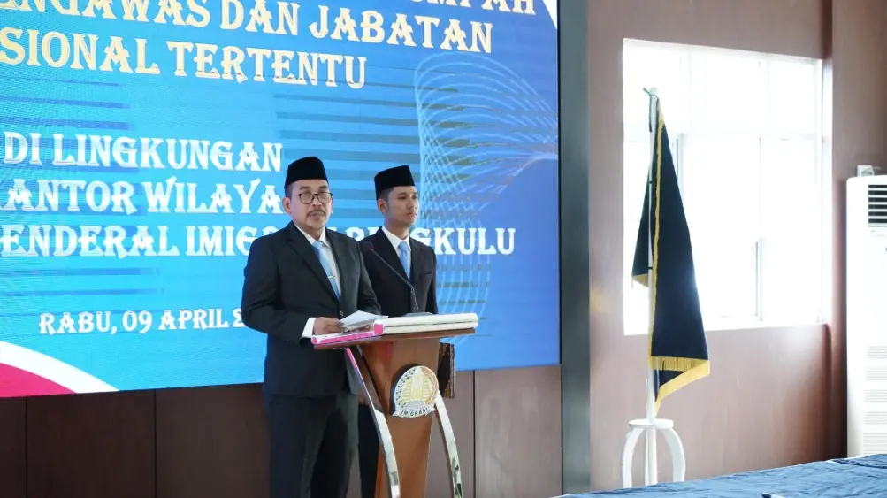 Pelantikan Jabatan Pengawas dan Jabatan Fungsional Tertentu Keimigrasian di Kantor Imigrasi Kelas I TPI Bengkulu