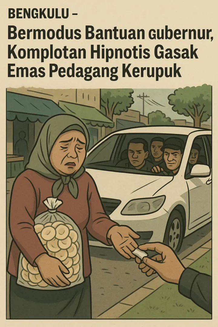 Bermodus Bantuan Gubernur, Komplotan Hipnotis Gasak Emas Pedagang Kerupuk