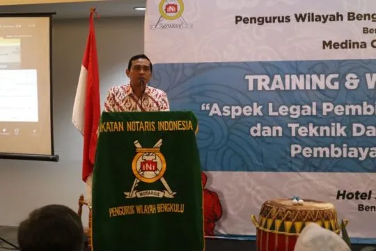 Ketua Pengurus Wilayah Ikatan Notaris Indonesia (INI) Provinsi Bengkulu, Deni Yohanes, SH, M.Kn